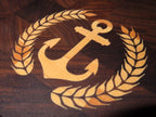 End Grain Walnut Cutting Board with Maple Anchor Inlay