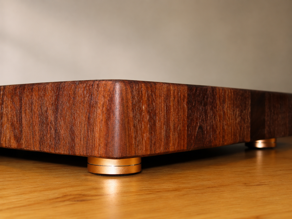 End Grain Walnut Cutting Board with Maple Anchor Inlay