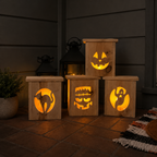 Cedar Wood Halloween Luminary