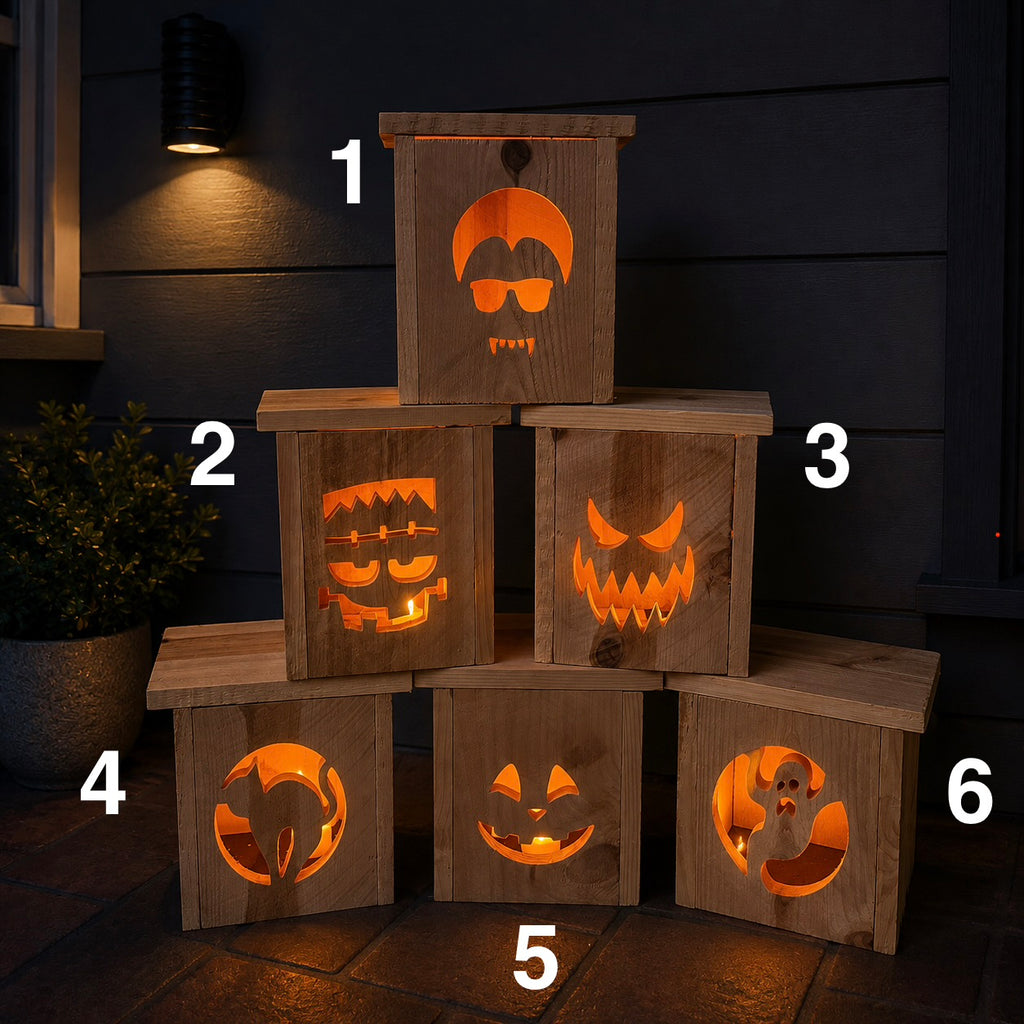 Cedar Wood Halloween Luminary