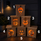 Cedar Wood Halloween Luminary